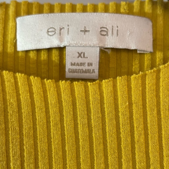 Anthropologie eri + ali Yellow Ribbed Mock Neck Tank Top - Size XL - Picture 3 of 4